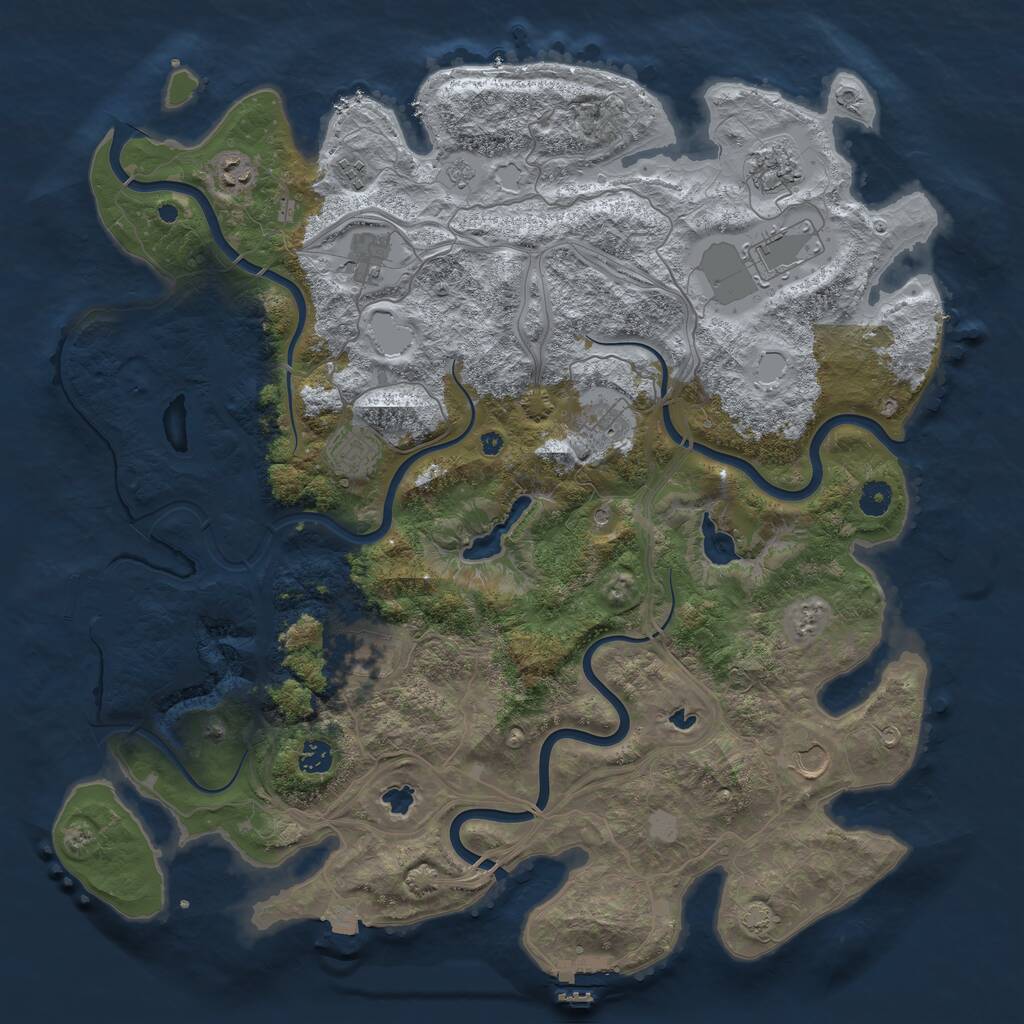Rust Map: Procedural Map, Size: 4500, Seed: 78082587, 16 Monuments