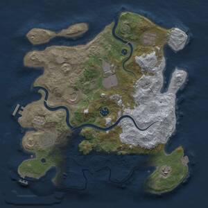 Thumbnail Rust Map: Procedural Map, Size: 3500, Seed: 64166, 13 Monuments