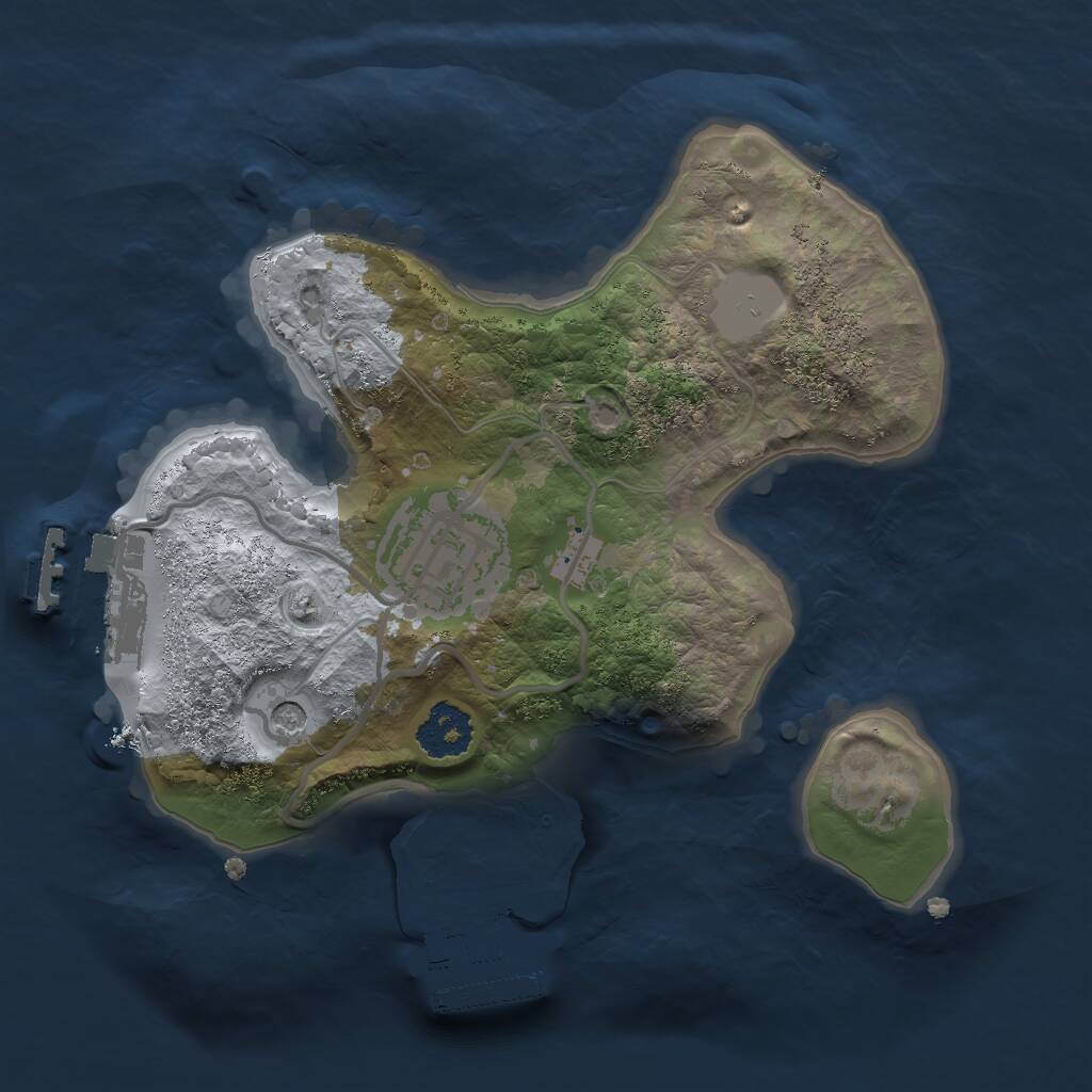 Rust Map: Procedural Map, Size: 2000, Seed: 1234567800, 5 Monuments