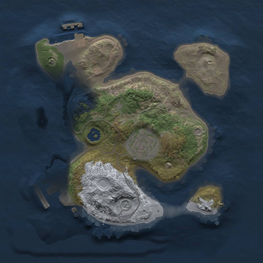 Rust Map: Procedural Map, Size: 2000, Seed: 99887766, 5 Monuments