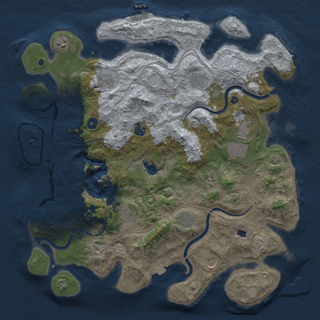 Rust Map: Procedural Map, Size: 4250, Seed: 10561609, 16 Monuments