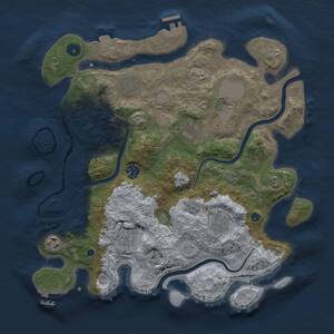 Thumbnail Rust Map: Procedural Map, Size: 3700, Seed: 553233195, 14 Monuments