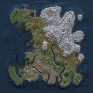 Thumbnail Rust Map: Procedural Map, Size: 3500, Seed: 1443164374, 13 Monuments