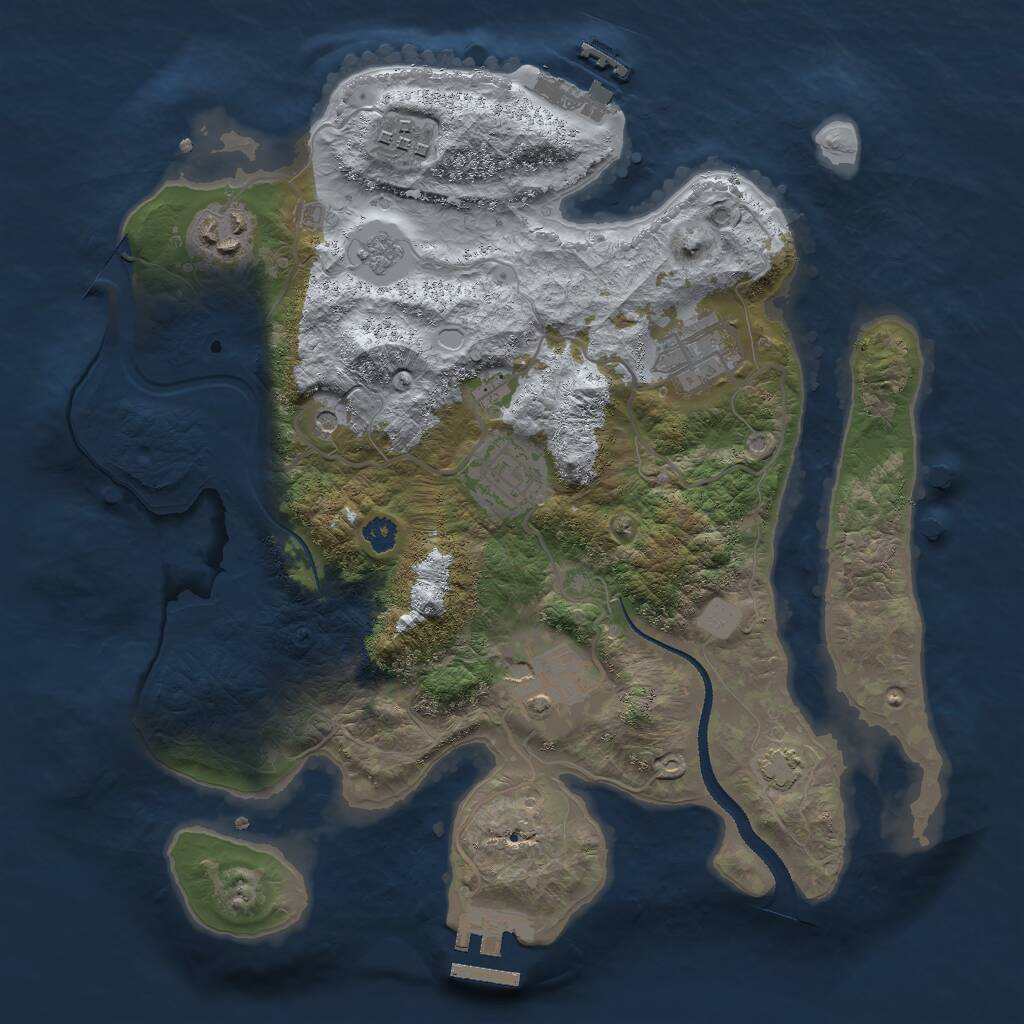 Rust Map: Procedural Map, Size: 3000, Seed: 637470658, 11 Monuments