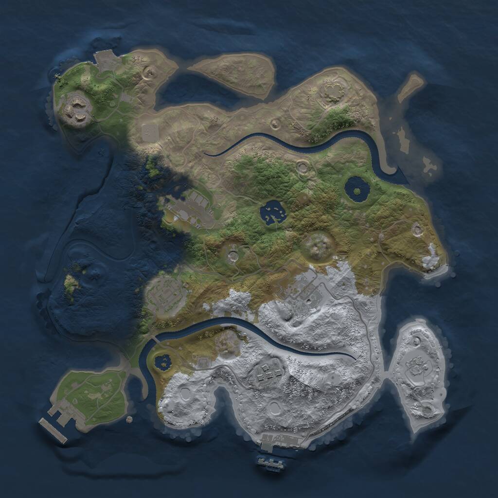 Rust Map: Procedural Map, Size: 3000, Seed: 15486, 12 Monuments