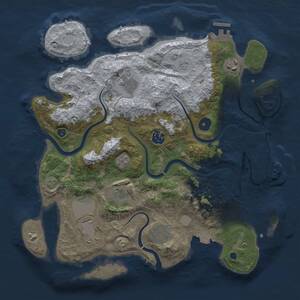 Thumbnail Rust Map: Procedural Map, Size: 3500, Seed: 1518348555, 13 Monuments