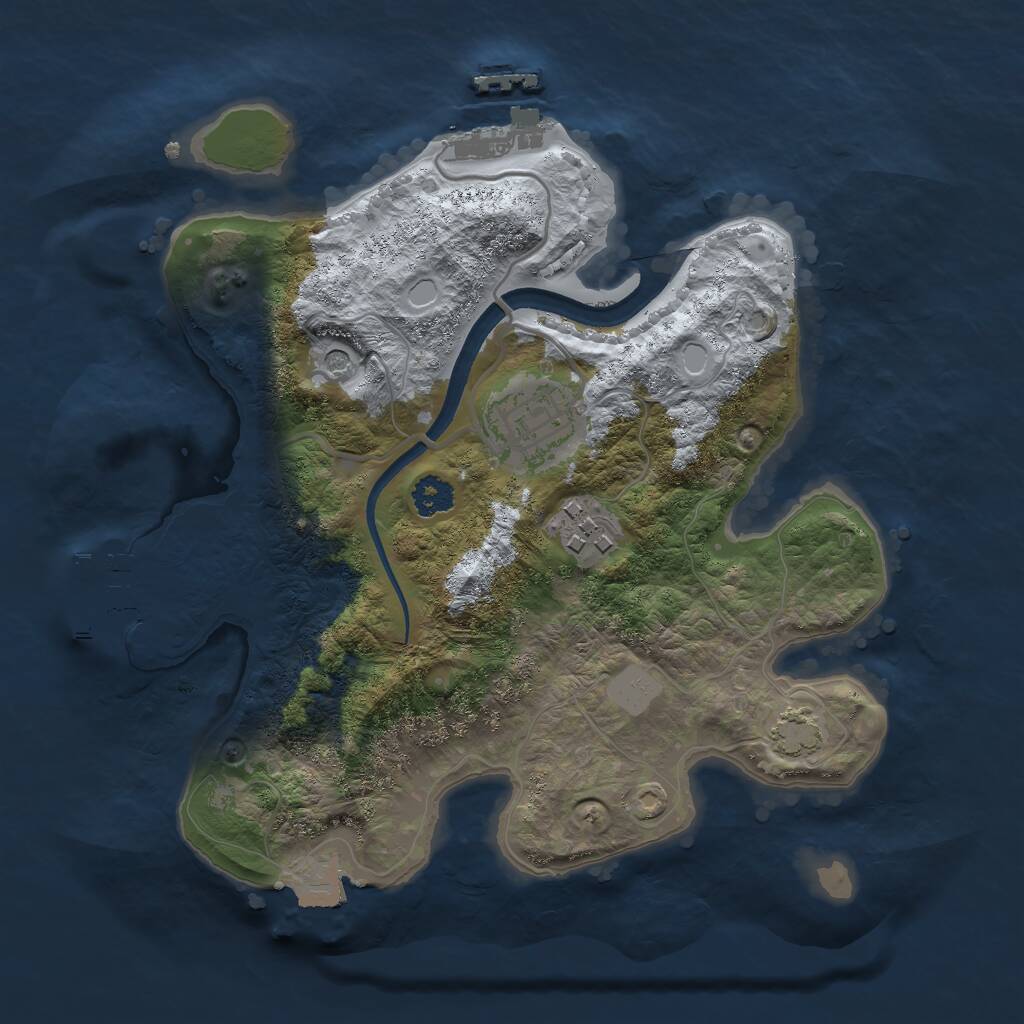 Rust Map: Procedural Map, Size: 2500, Seed: 1904842678, 7 Monuments