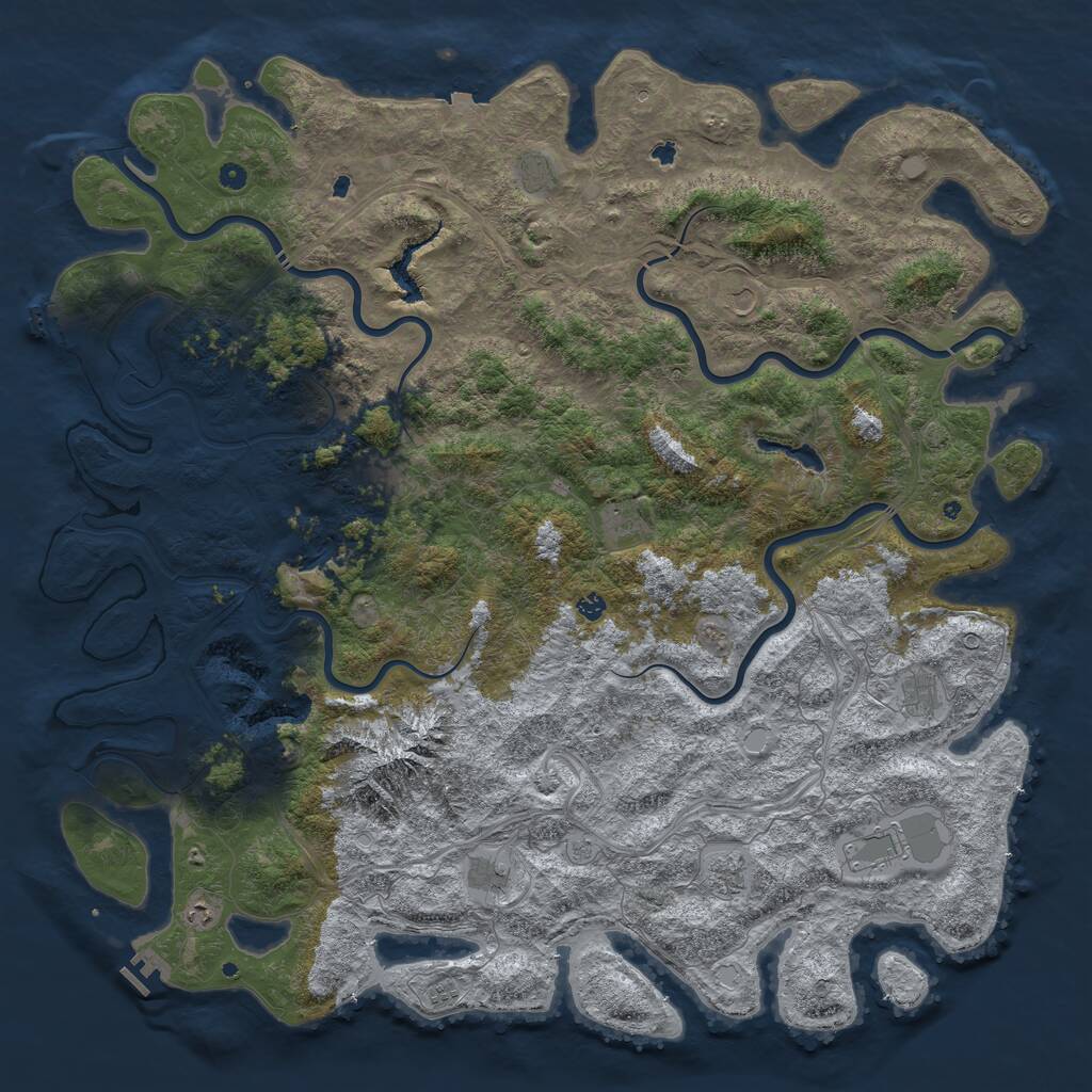 Rust Map: Procedural Map, Size: 6000, Seed: 1723469900, 17 Monuments
