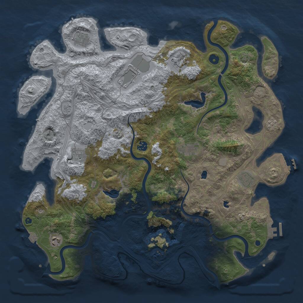 Rust Map: Procedural Map, Size: 4500, Seed: 132304235, 15 Monuments