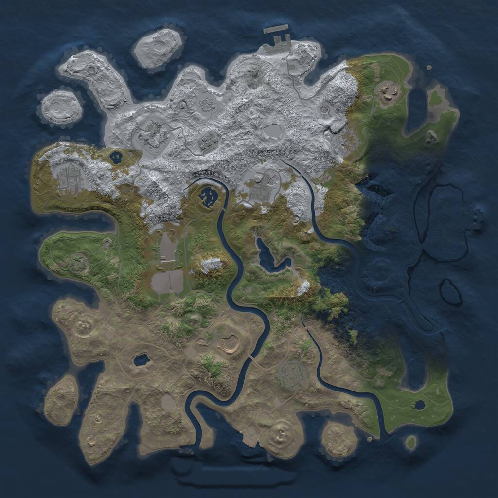 Rust Map: Procedural Map, Size: 4000, Seed: 1432474040, 16 Monuments
