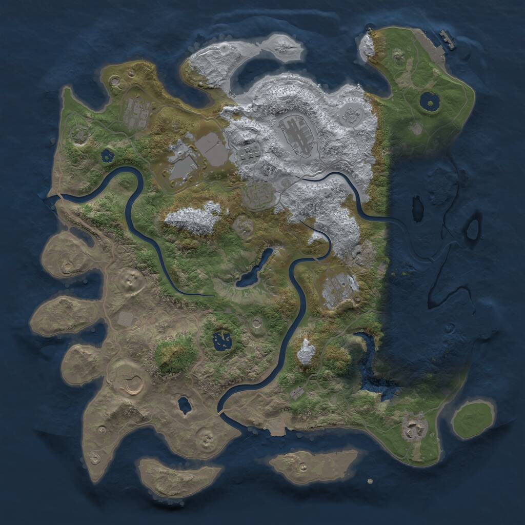 Rust Map: Procedural Map, Size: 4000, Seed: 83592398, 15 Monuments