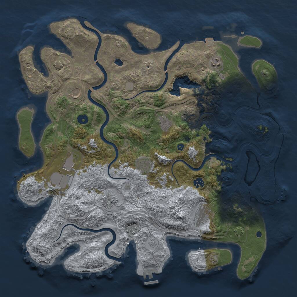 Rust Map: Procedural Map, Size: 4250, Seed: 23909, 15 Monuments