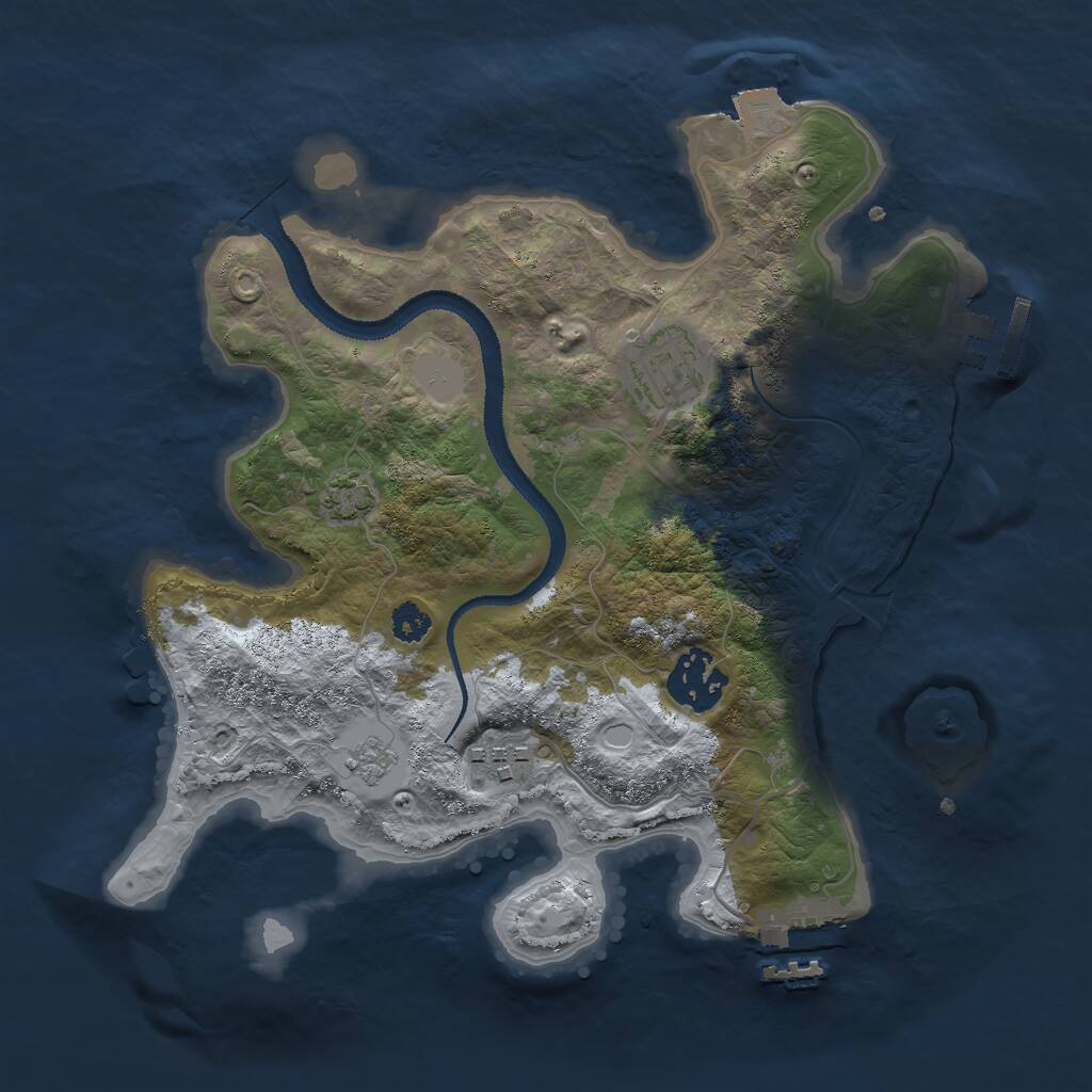 Rust Map: Procedural Map, Size: 2800, Seed: 1452369, 8 Monuments