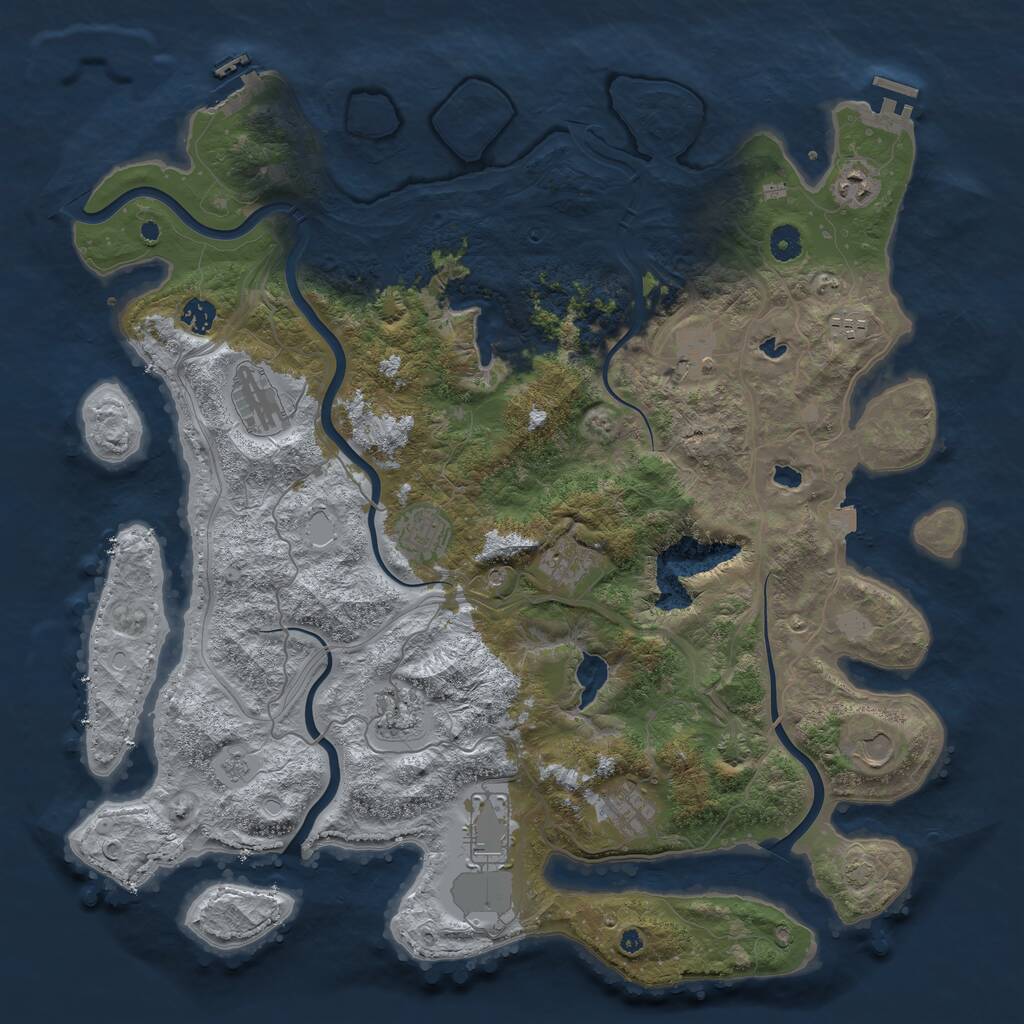 Rust Map: Procedural Map, Size: 4500, Seed: 920402705, 17 Monuments