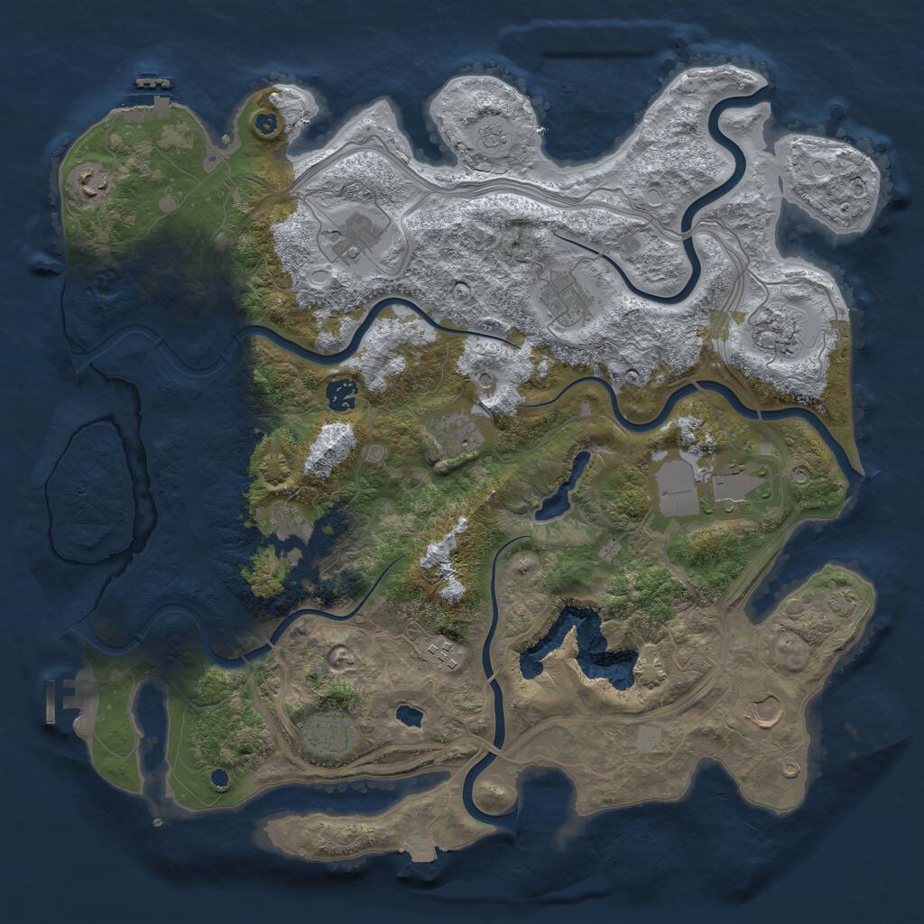 Rust Map: Procedural Map, Size: 4250, Seed: 1971399113, 17 Monuments