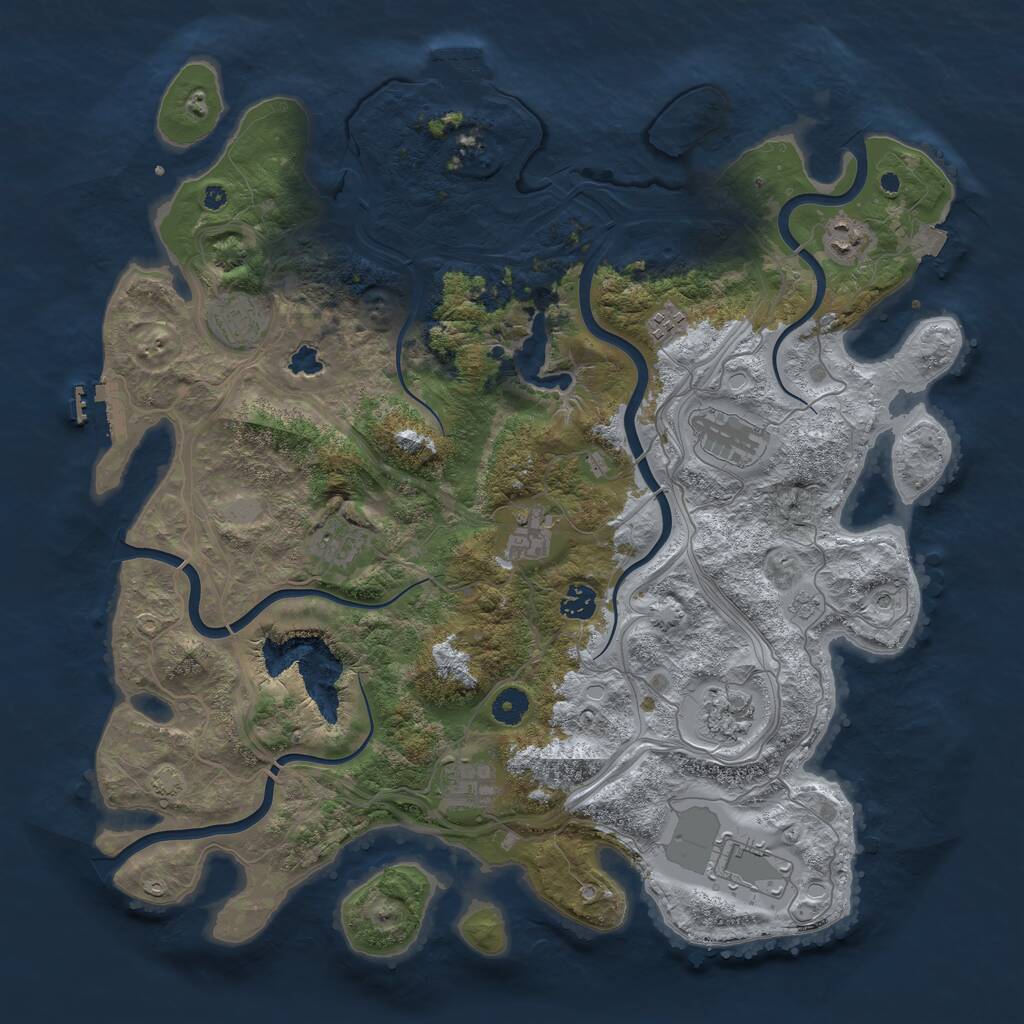Rust Map: Procedural Map, Size: 4300, Seed: 49998, 16 Monuments
