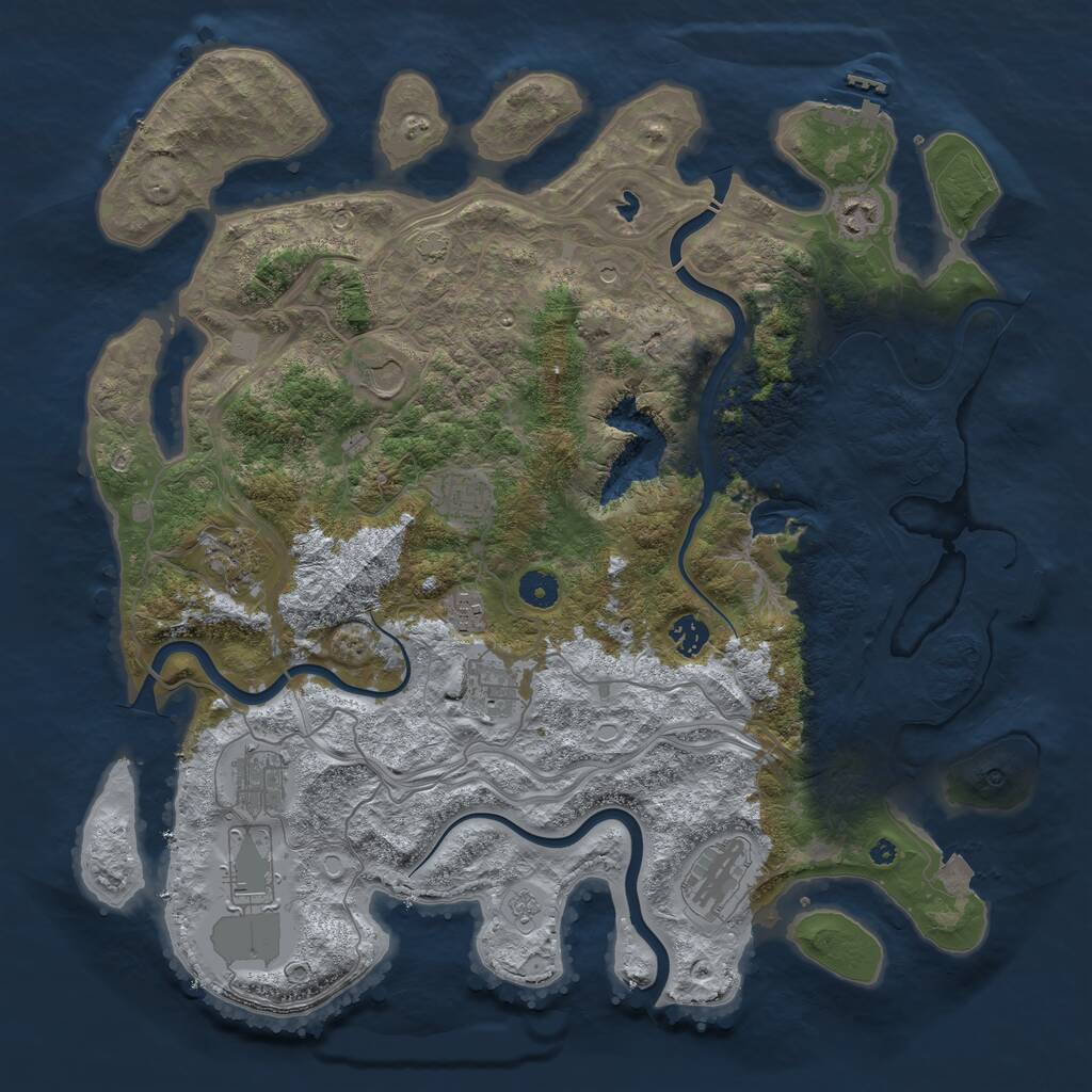 Rust Map: Procedural Map, Size: 4250, Seed: 114934106, 16 Monuments