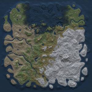 Thumbnail Rust Map: Procedural Map, Size: 6000, Seed: 937127446, 17 Monuments