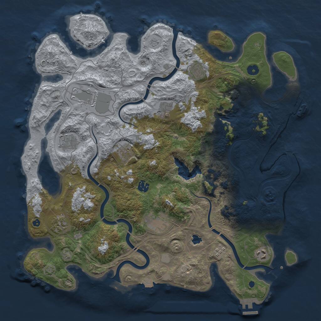 Rust Map: Procedural Map, Size: 4250, Seed: 1587751012, 16 Monuments