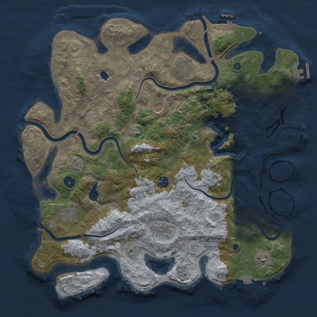 Rust Map: Procedural Map, Size: 4200, Seed: 94791, 13 Monuments