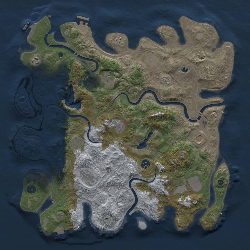 Rust Map: Procedural Map, Size: 4250, Seed: 2028343601, 17 Monuments