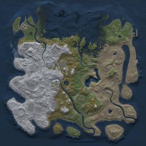 Thumbnail Rust Map: Procedural Map, Size: 4500, Seed: 116657676, 16 Monuments