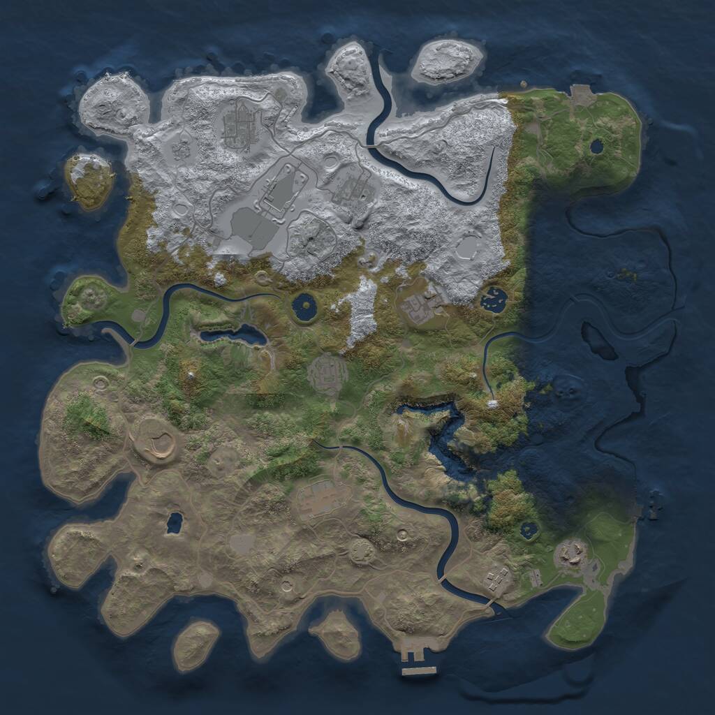 Rust Map: Procedural Map, Size: 4200, Seed: 226805517, 16 Monuments