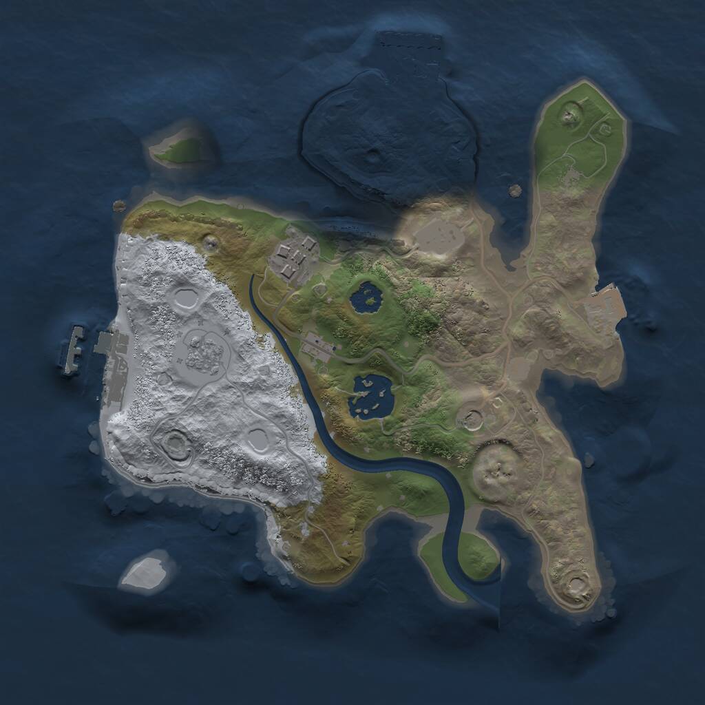 Rust Map: Procedural Map, Size: 2250, Seed: 753781913, 7 Monuments