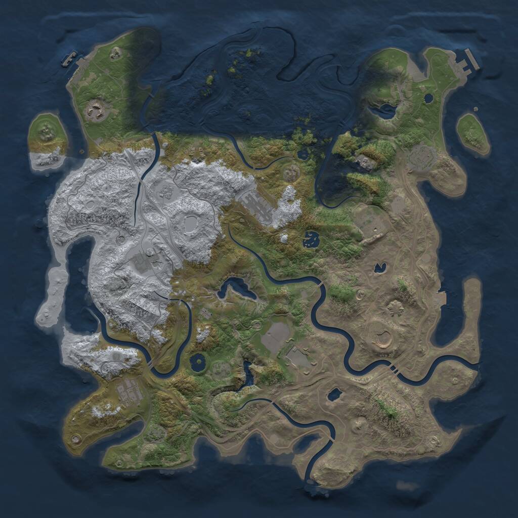 Rust Map: Procedural Map, Size: 4500, Seed: 2111735508, 16 Monuments