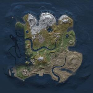 Thumbnail Rust Map: Procedural Map, Size: 2700, Seed: 1760616073, 8 Monuments
