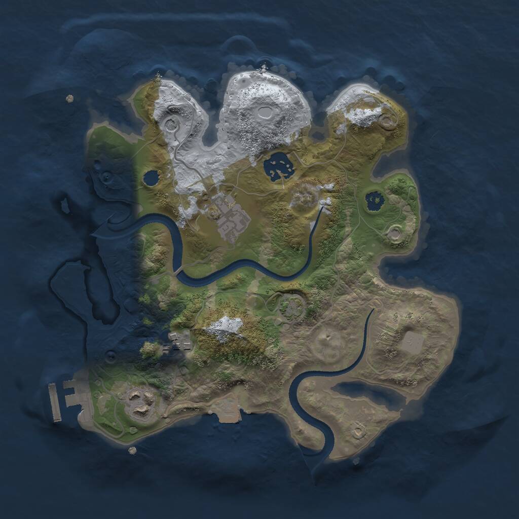 Rust Map: Procedural Map, Size: 2700, Seed: 1760616073, 8 Monuments