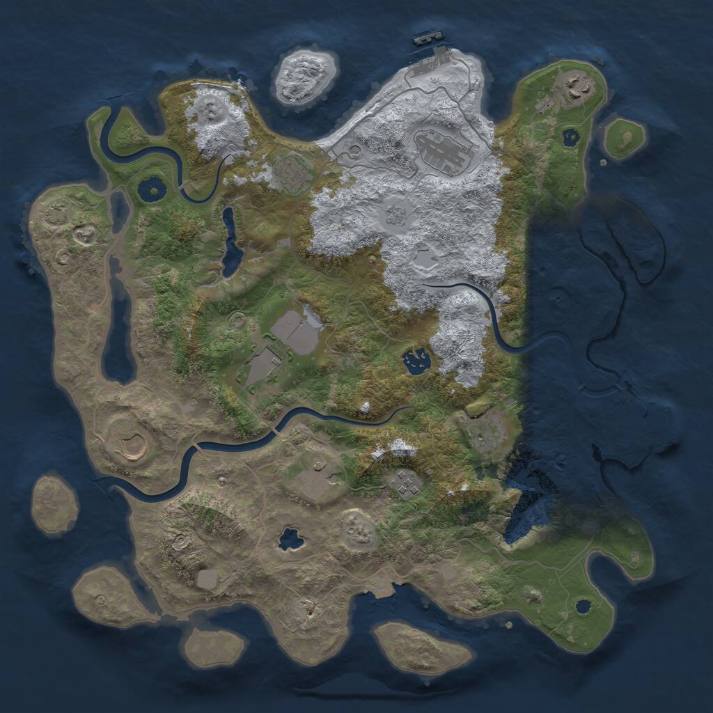 Rust Map: Procedural Map, Size: 4000, Seed: 972586567, 15 Monuments