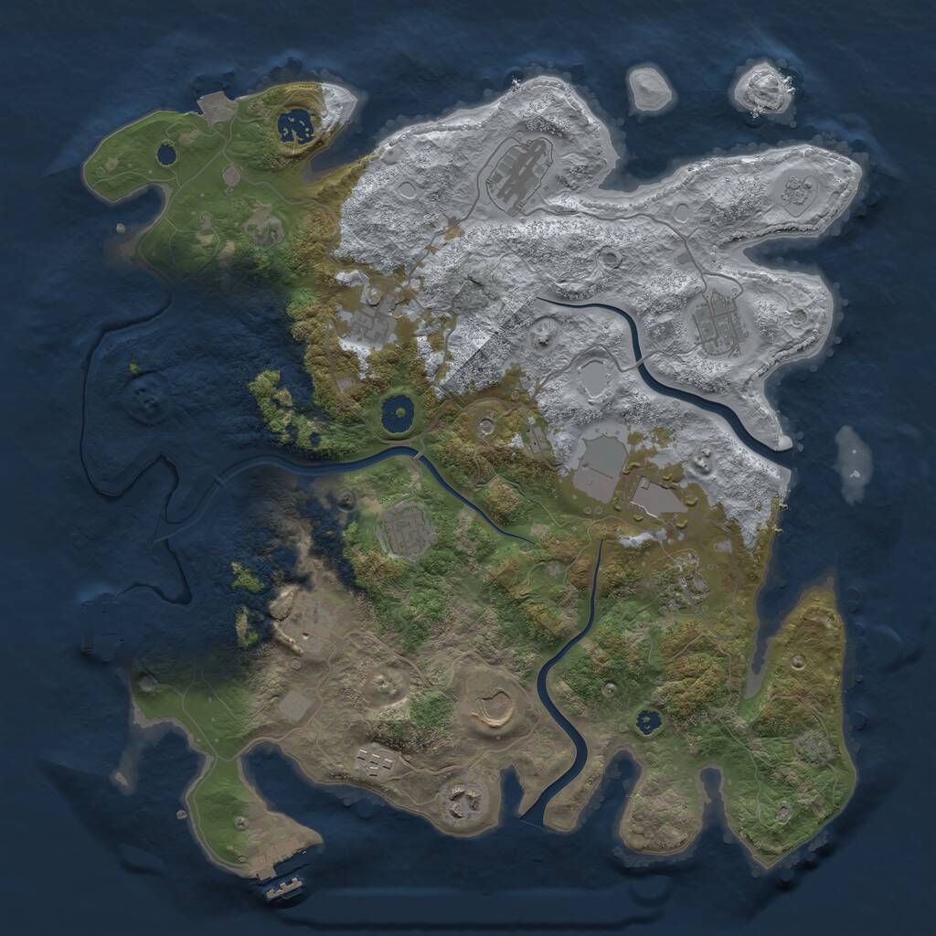 Rust Map: Procedural Map, Size: 3900, Seed: 24, 17 Monuments