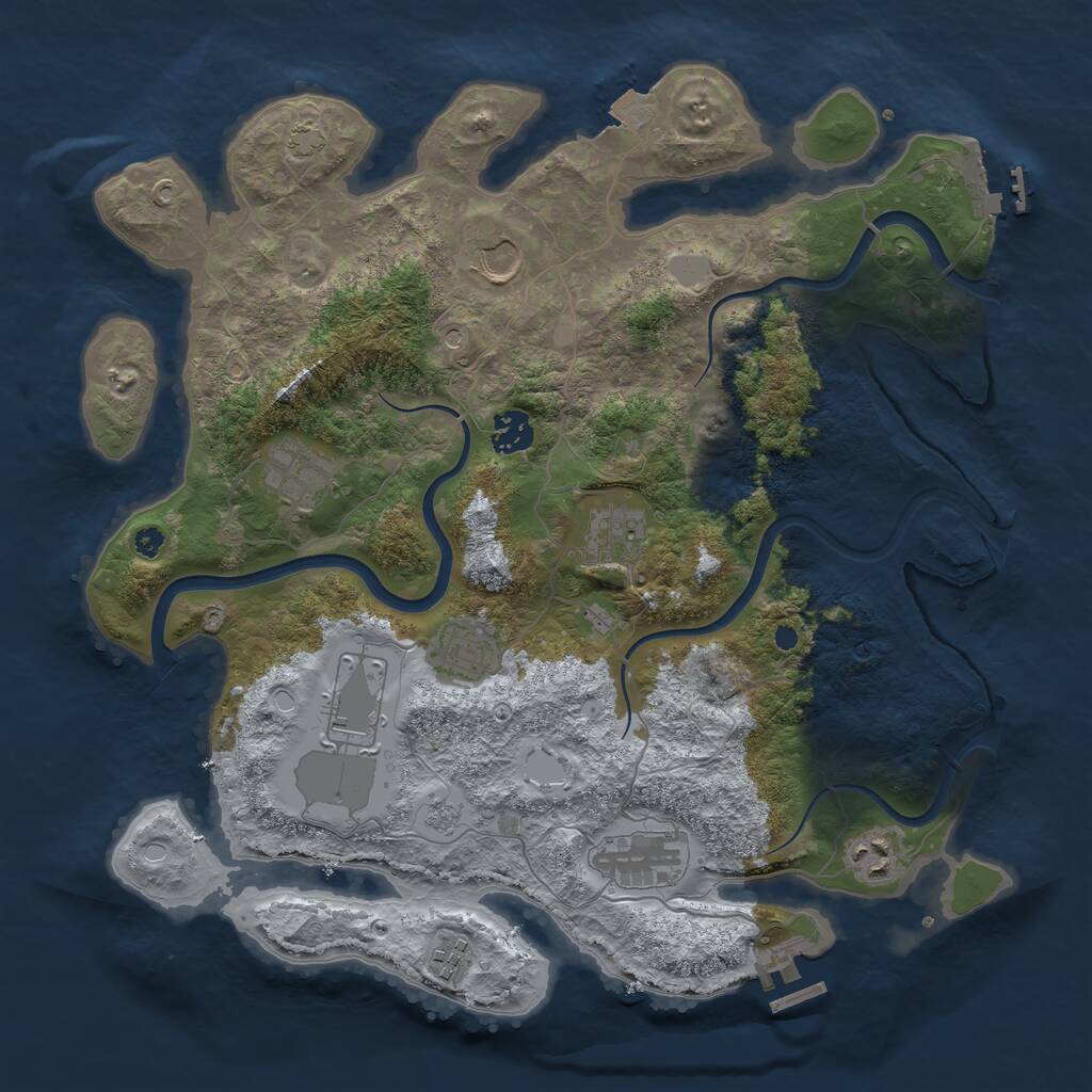 Rust Map: Procedural Map, Size: 3750, Seed: 294625314, 15 Monuments