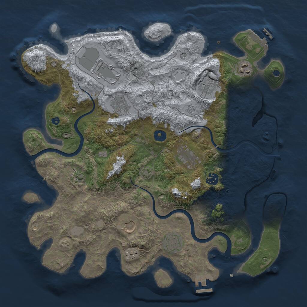 Rust Map: Procedural Map, Size: 3750, Seed: 16102025, 16 Monuments