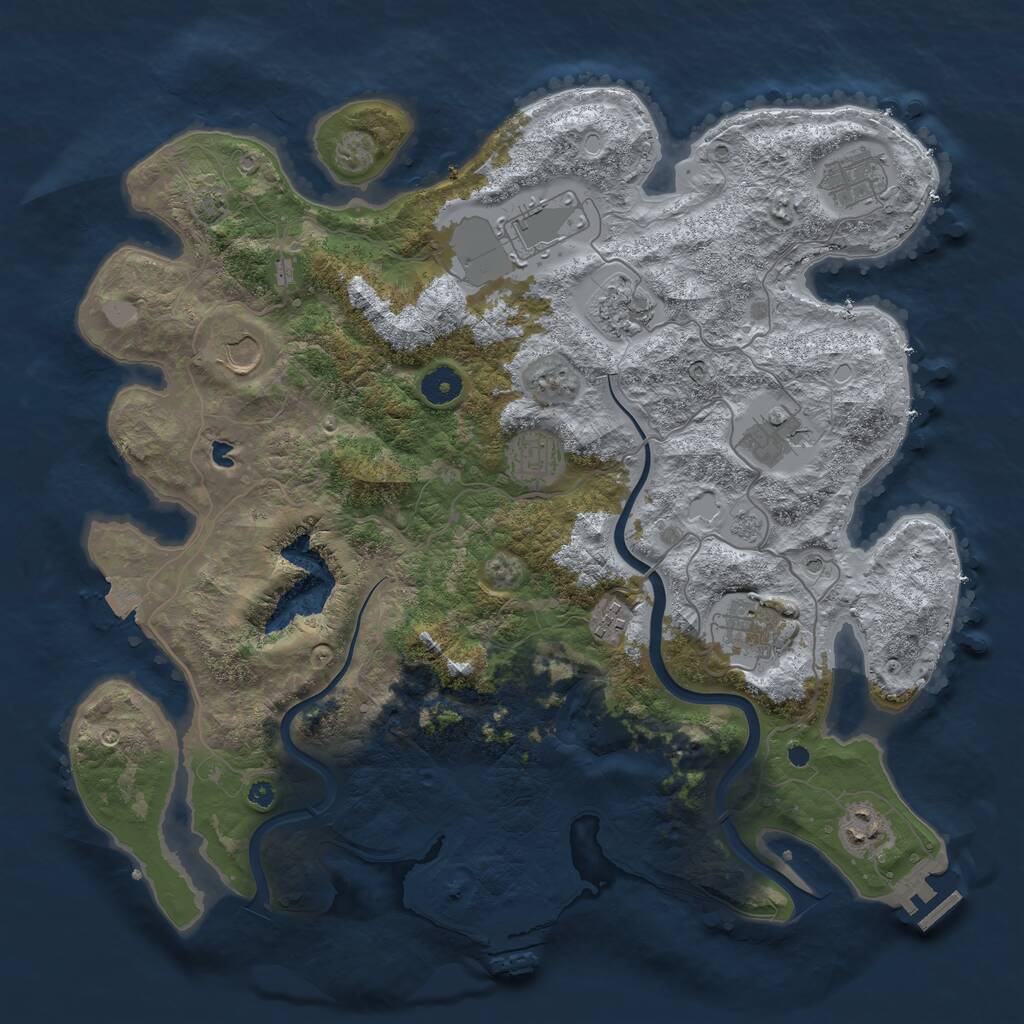 Rust Map: Procedural Map, Size: 4000, Seed: 799353239, 15 Monuments