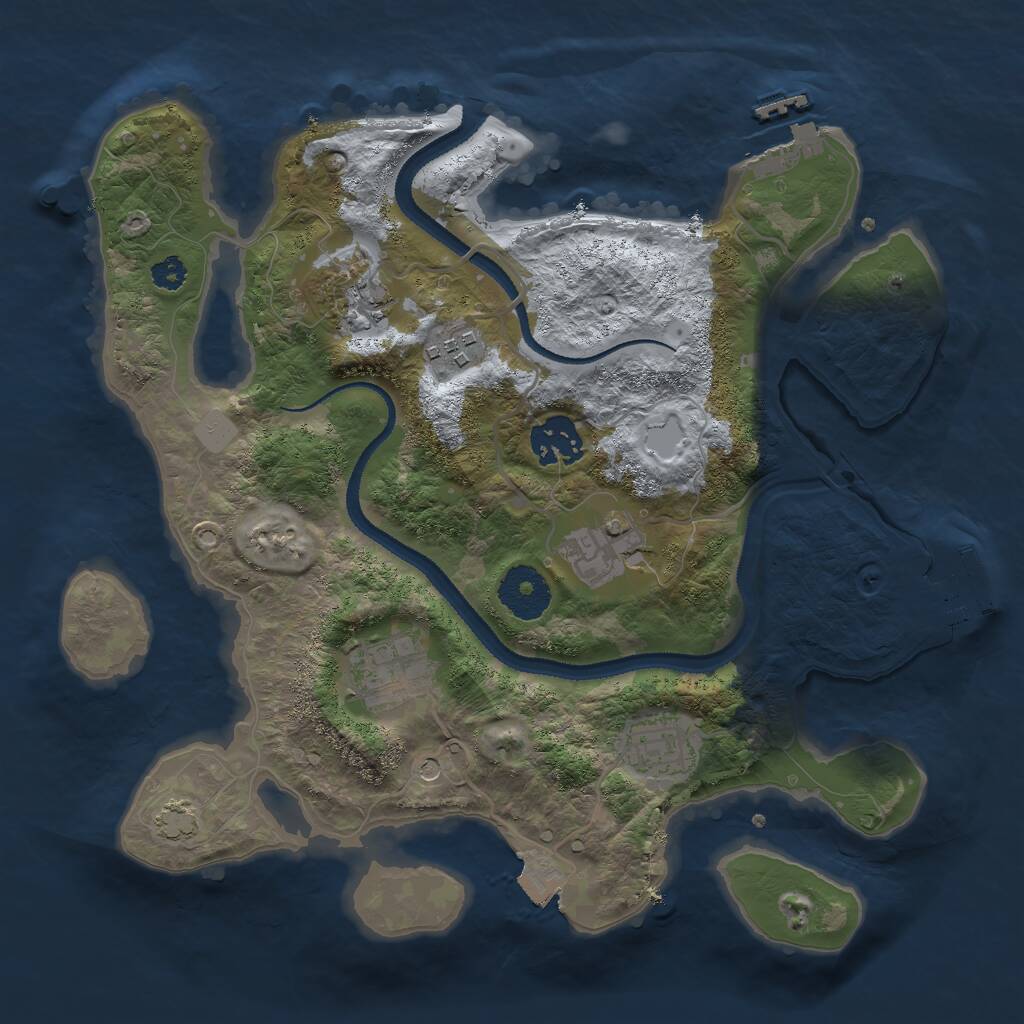 Rust Map: Procedural Map, Size: 3000, Seed: 972586567, 11 Monuments
