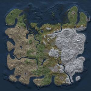 Thumbnail Rust Map: Procedural Map, Size: 4500, Seed: 8010, 17 Monuments