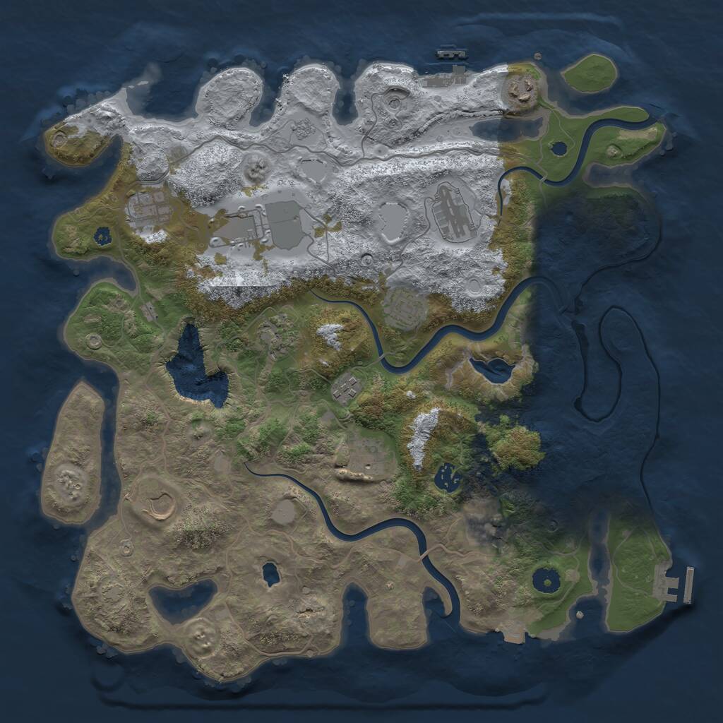 Rust Map: Procedural Map, Size: 4000, Seed: 13042013, 17 Monuments