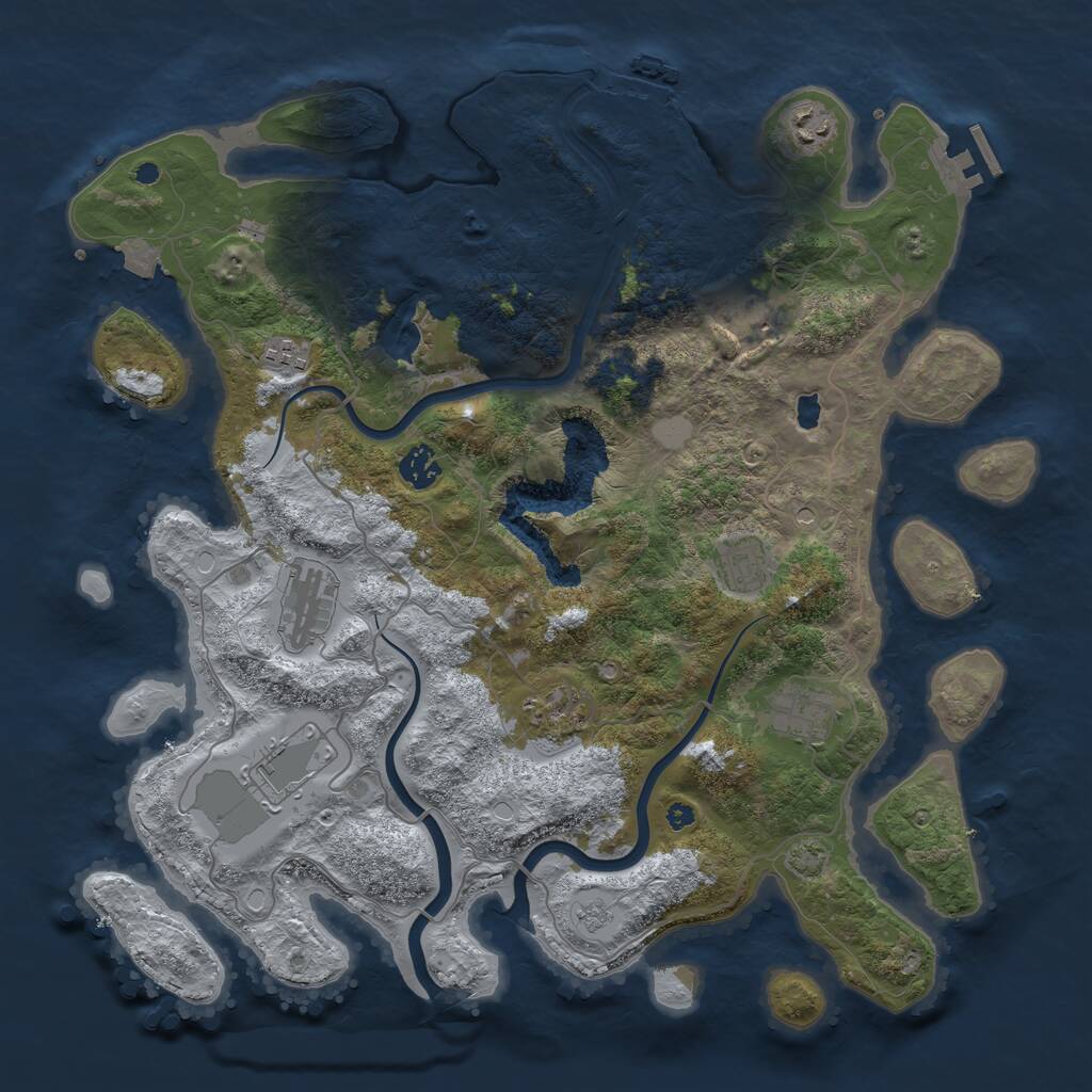 Rust Map: Procedural Map, Size: 4000, Seed: 1247662766, 15 Monuments