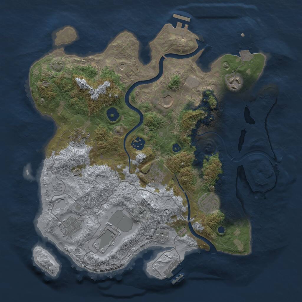 Rust Map: Procedural Map, Size: 3500, Seed: 835349220, 15 Monuments