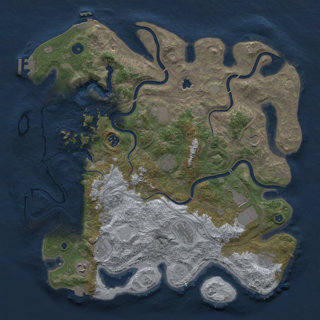 Rust Map: Procedural Map, Size: 4250, Seed: 2035859883, 16 Monuments