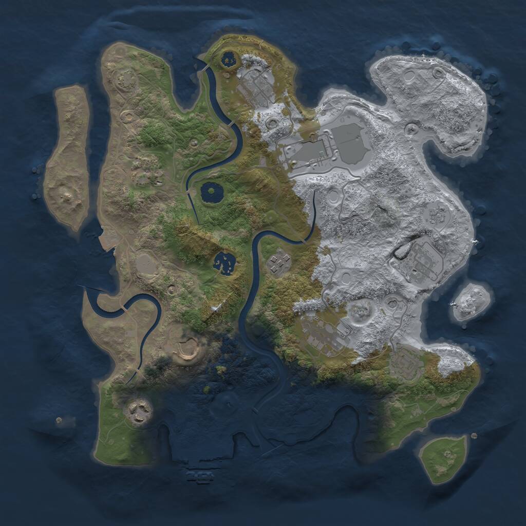Rust Map: Procedural Map, Size: 3500, Seed: 675773315, 15 Monuments