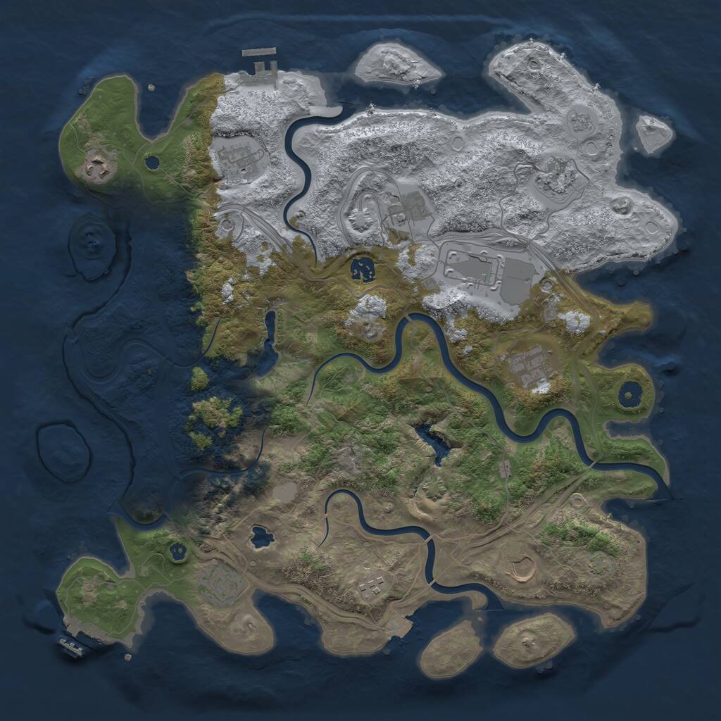 Rust Map: Procedural Map, Size: 4250, Seed: 1555524302, 16 Monuments