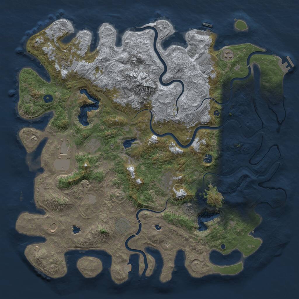 Rust Map: Procedural Map, Size: 5000, Seed: 1659952455, 16 Monuments