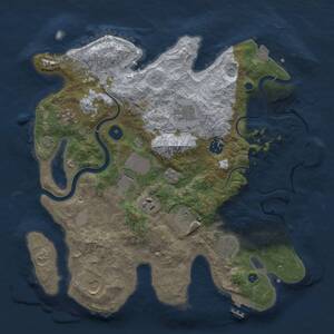Thumbnail Rust Map: Procedural Map, Size: 3600, Seed: 357825508, 15 Monuments