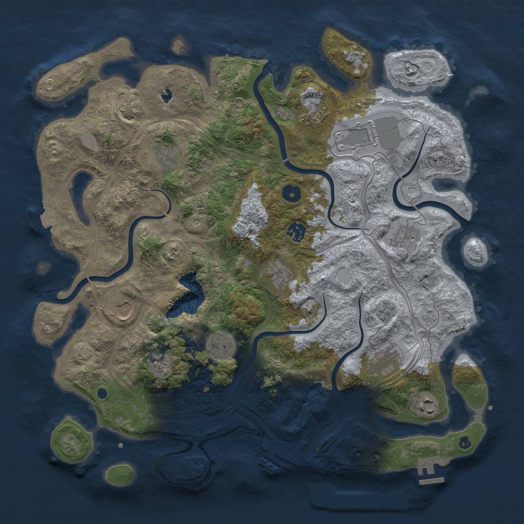 Rust Map: Procedural Map, Size: 4250, Seed: 558486310, 17 Monuments