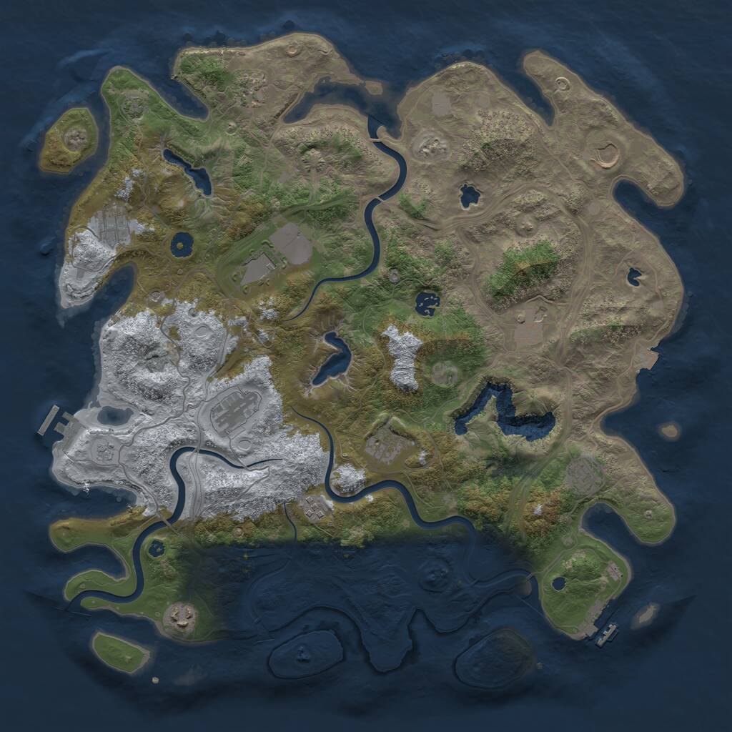 Rust Map: Procedural Map, Size: 4500, Seed: 358831497, 17 Monuments