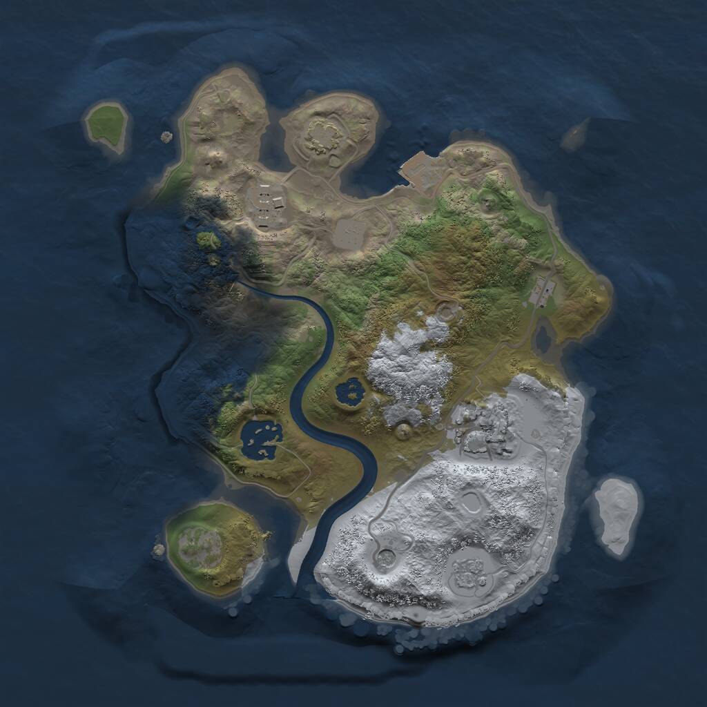 Rust Map: Procedural Map, Size: 2500, Seed: 95000, 7 Monuments