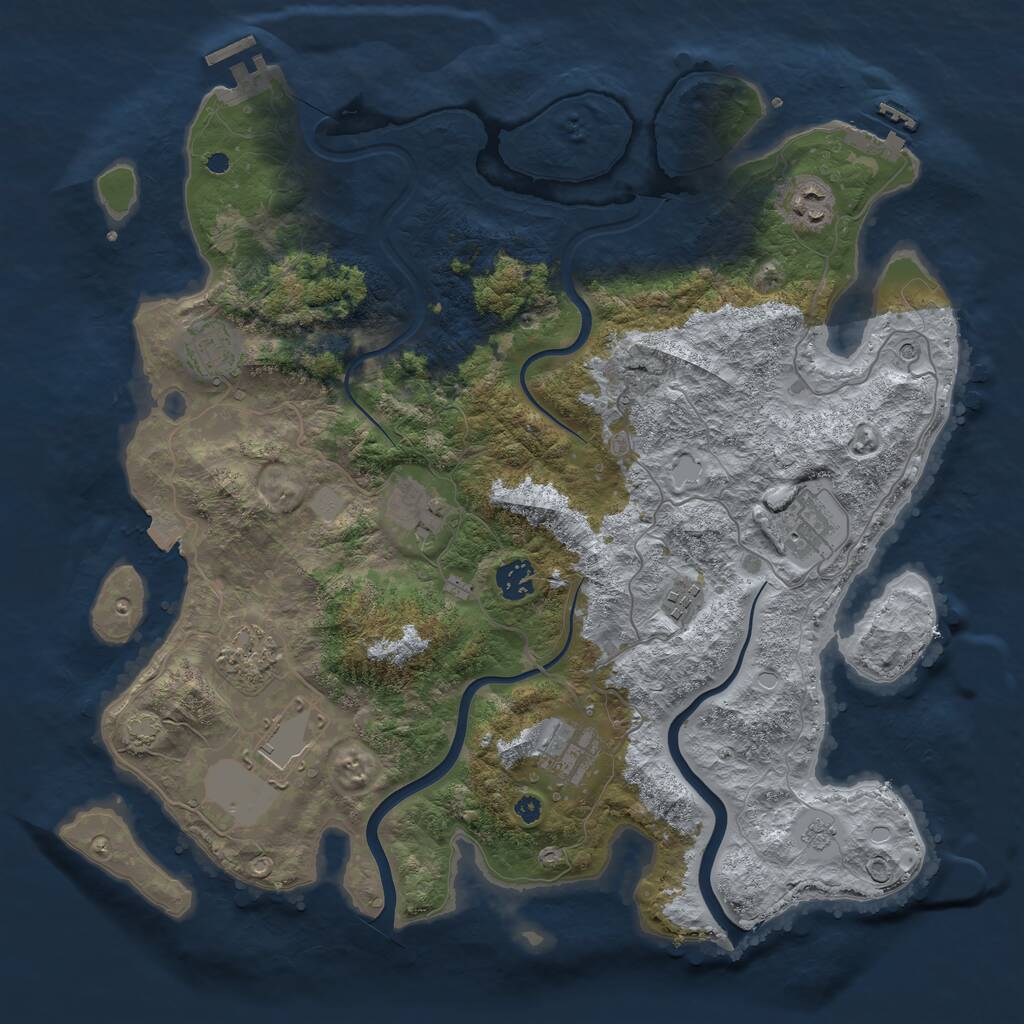 Rust Map: Procedural Map, Size: 3900, Seed: 463812032, 15 Monuments